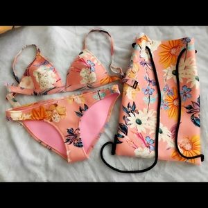 Triangl swimwear pink floral set